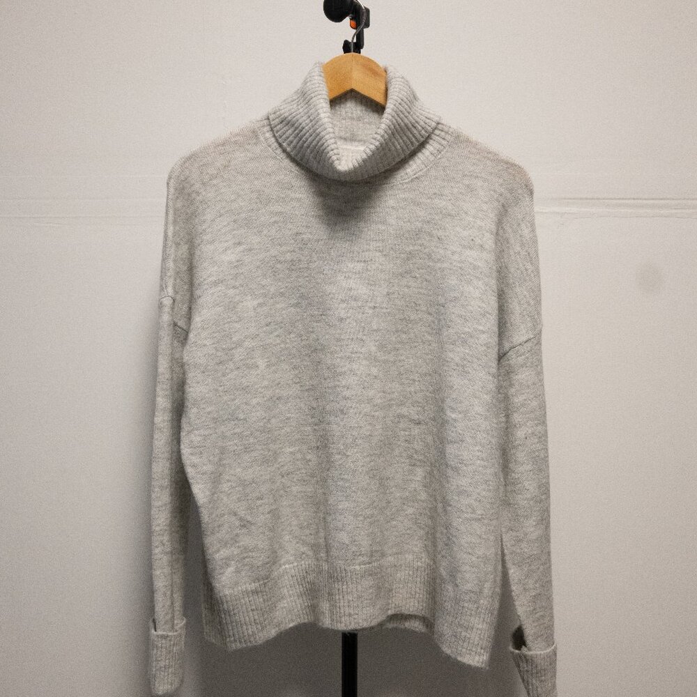Gray Turtleneck Sweater | Soft Knit Winter Staple